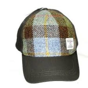 Glen Appin of Scotland Harris Tweed Plaid Wool Hat Hand Woven Adjustable Cap